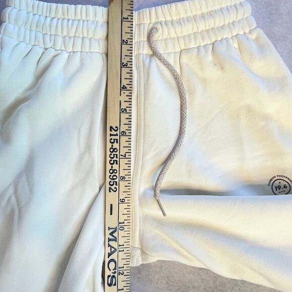 anytime R+R Sweatpants Mens Size XS White Ribbed Ankle Athleisure Joggers - Picture 11 of 12